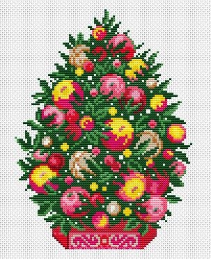 Схемы зимних дизайнов - Burda Pine Tree.JPG