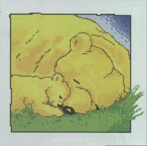 Схемы детских вышивок - mishki_spiat_.jpg