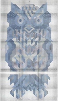 Монохромная вышивка - Сова схема.jpg