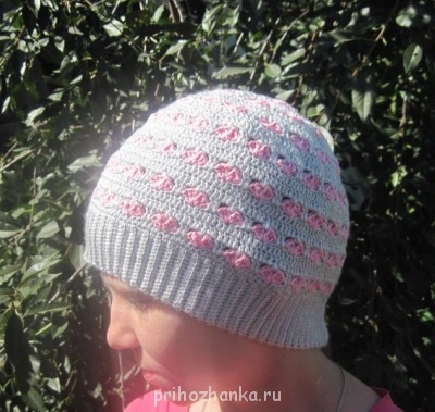 Вязание крючком - Шапочка Сердечная 001.jpg