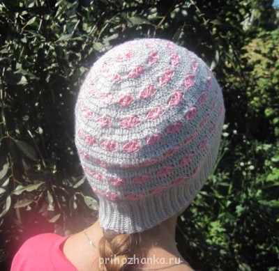 Вязание крючком - Шапочка Сердечная 005.jpg