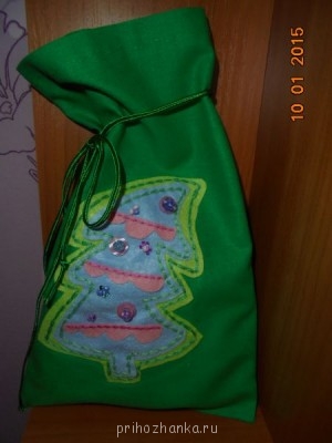 Рождественские открытки и другие подарки своими руками - мешочек.JPG
