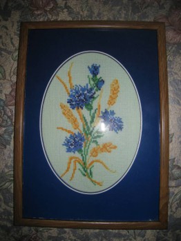 Моя самая первая,с нее все началось.Оформлял муж,учил вышивать тоже он.