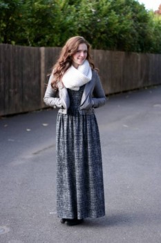 Повседневная одежда - Black maxi dress outfit for fall or winter (4).JPG