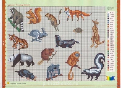 Схемы вышивок Люди, животные, птицы, насекомые  - 08.jpg