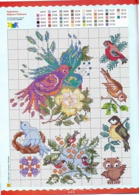 Схемы вышивок Люди, животные, птицы, насекомые  - 04.jpg