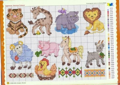 Схемы вышивок Люди, животные, птицы, насекомые  - 08.jpg